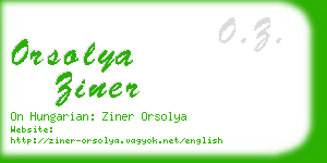 orsolya ziner business card